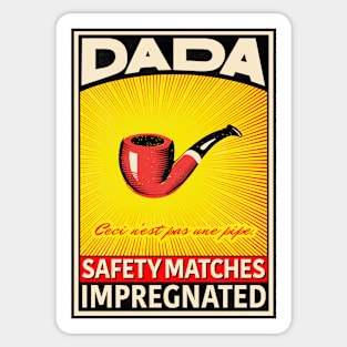 Dada Retro Matchbox Label The Pipe Sticker